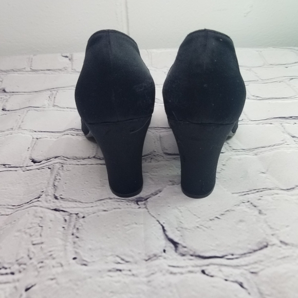 Vtg 90s Casadsi black satin jeweled pumps heels - Picture 9 of 13